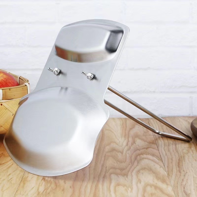 dropship 1pc/Pack; Hole-Free Stainless Steel Seated Pot Lid Holder; Cutting Board Spoon Shelf