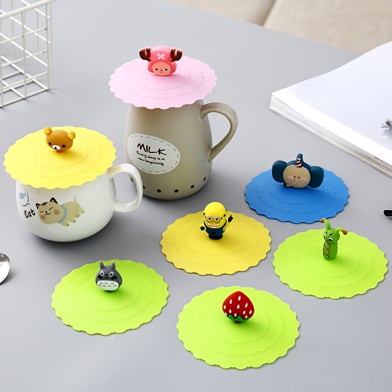dropship 1pc Silicone Cup Lid; Leak-proof And Dust-proof Ceramic Tea Cup Lid; Sealed Bowl Lid; Multi-purpose Sealed Fresh-keeping Cover