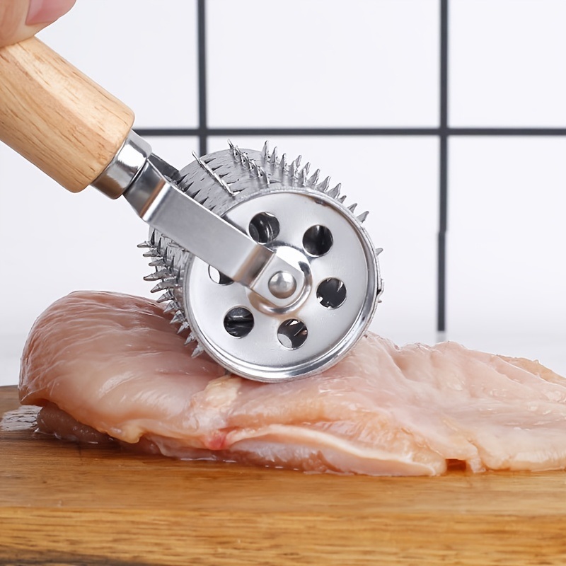 dropship 1pc Kitchen Stainless Steel Meat Tenderizer; Steak Needle; Rolling Meat Pin; Meat Tenderizer; Kitchen Small Utility Meat Tenderizer Needle