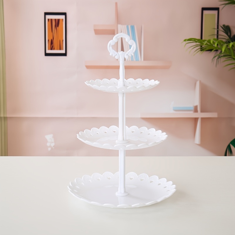 dropship 1pc; Plastic Dessert Display Table; Wavy European And American Style; Buffet Tea Break Cake Dessert Service Tray Fruit Plate