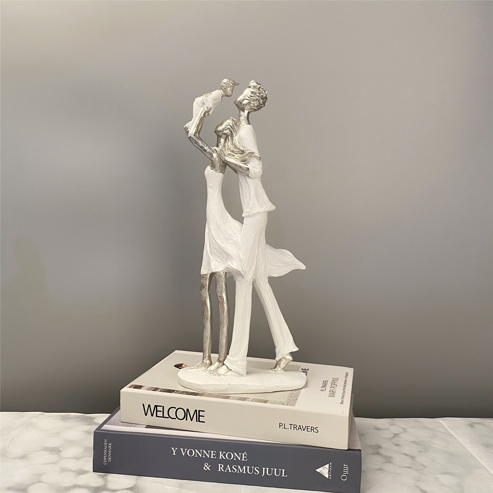 dropship NORTHEUINS Resin Family Statues Nordic Creative Abstract Figurines for Interior Home Living Room Desktop Decoration Accessories