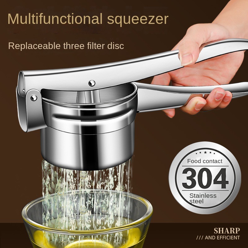 dropship 1pc 304 Stainless Steel Manual Juicer; Household Lemon Squeezer; Multi-purpose Fruit Juicer; Kitchen Gadget