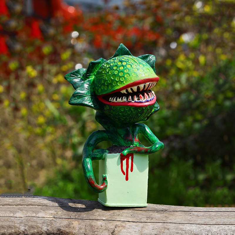 dropship New CannibalPlant Art Craft; Resin Prop For Movie; Garden Ornament; Horror Halloween Decoration