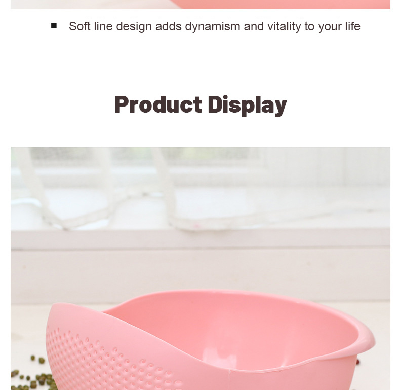 dropship Green Thickened Kitchen Rice Washing Machine Rice Washing Sieve Rice Washing Basin Plastic Draining Vegetable Washing Basket
