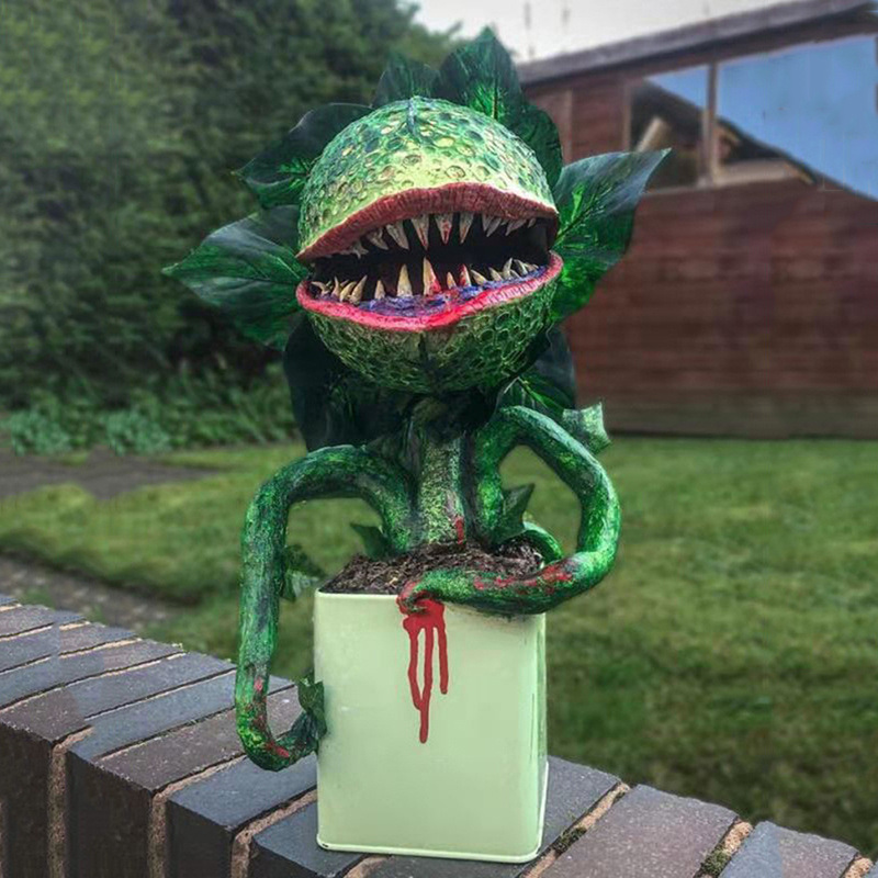 dropship New CannibalPlant Art Craft; Resin Prop For Movie; Garden Ornament; Horror Halloween Decoration