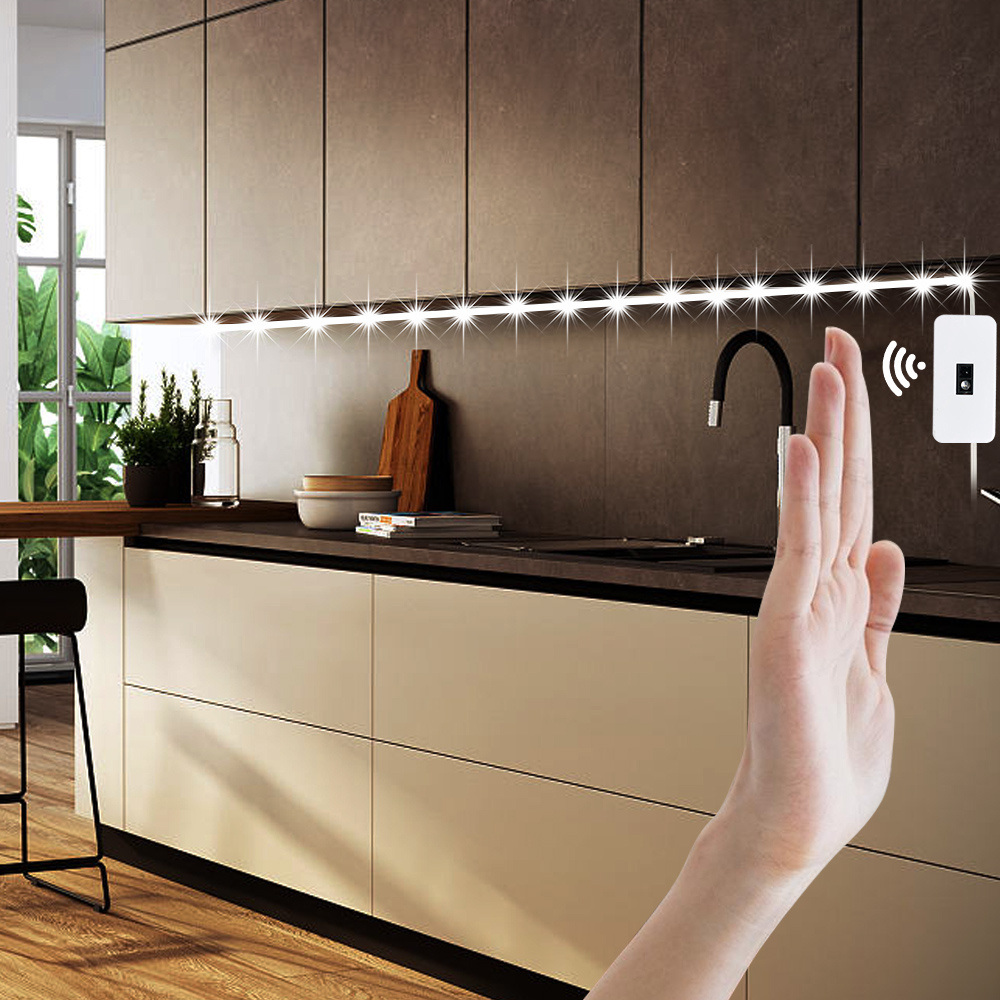 dropship 1pc DC 5V Lamp USB Motion LED Backlight TV Kitchen LED Strip Hand Sweep Waving ON OFF Sensor Light Diode Lights Double-sided Tape