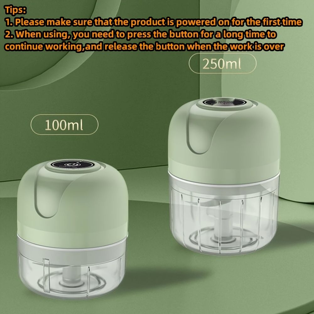dropship 1pc Electric Garlic Chopper, Onion Chopper, USB Charging Vegetable Mincer, Electric Mini Chopper, Food Processor, Kitchen Tools