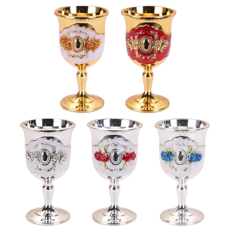 dropship X6HD European Style Wine Glasses Retro Dinnerware Goblet Spirit Vodka Champagne Glasses Beverage Tumbler for Party Home Bar