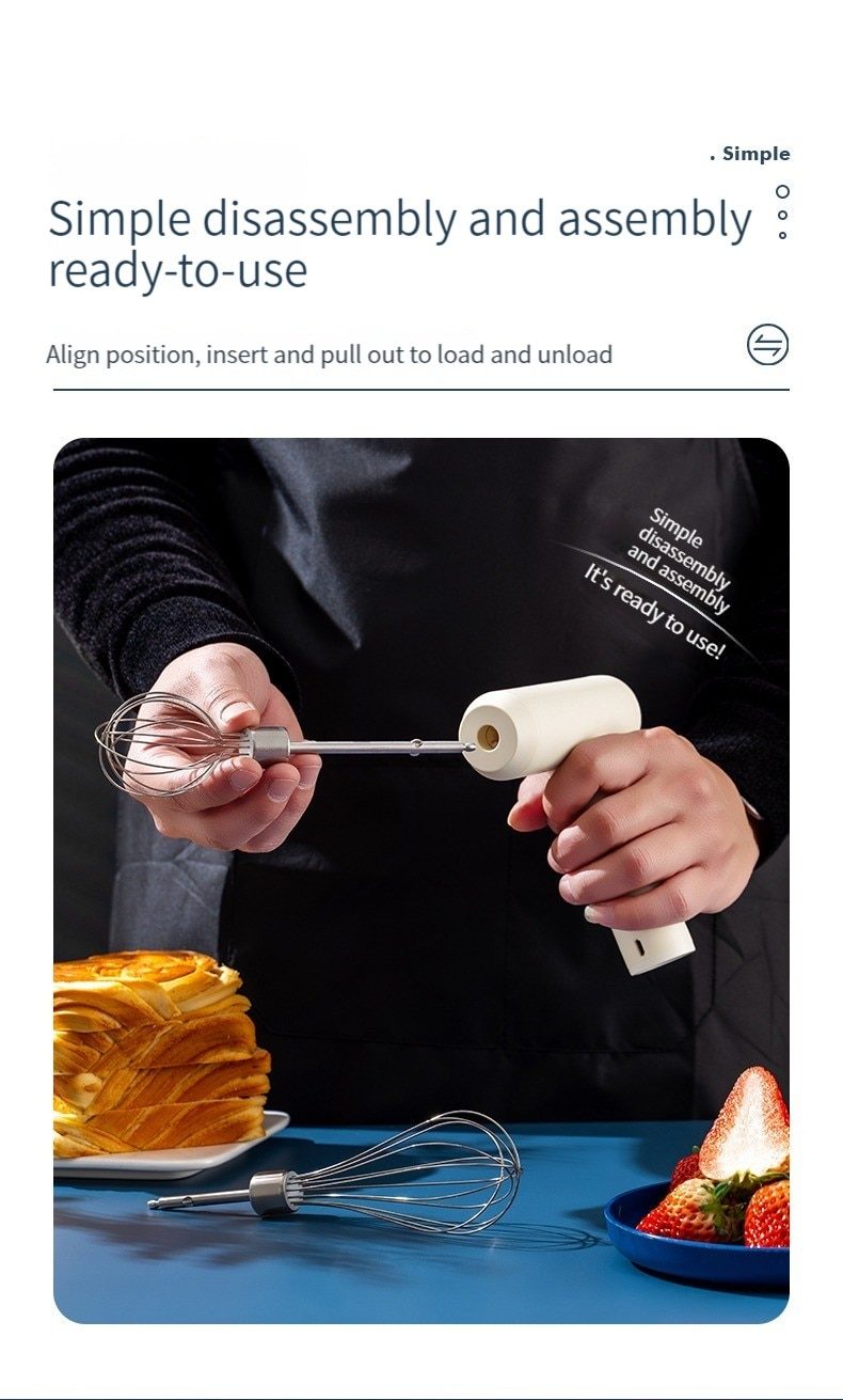 dropship Wireless Electric Food Mixer Portable 3 Speeds Egg Beater Baking Dough Cake Cream Mixer Kitchen Tools