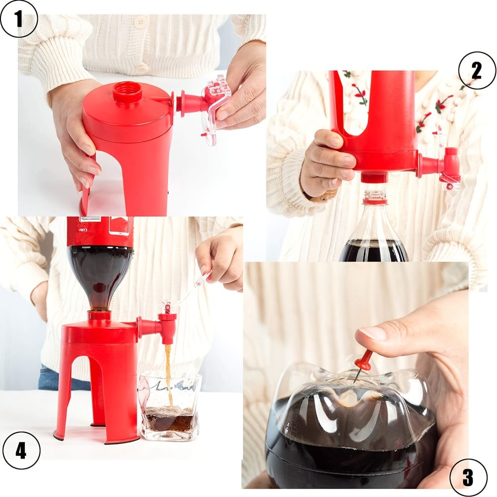 dropship 1pc Creative Saver Soda Dispenser; Bottle Coke Upside Down Drinking Water Dispense Machine; Party Home Bar Accessory