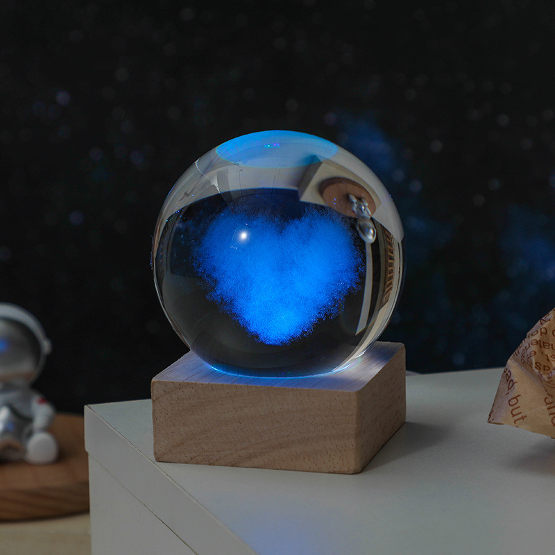 dropship Cosmos Series Crystal Ball Night Lights; Milky Way; Moon; Desktop Bedroom Small Ornaments; Creative Valentine's Day Gifts Birthday Gifts