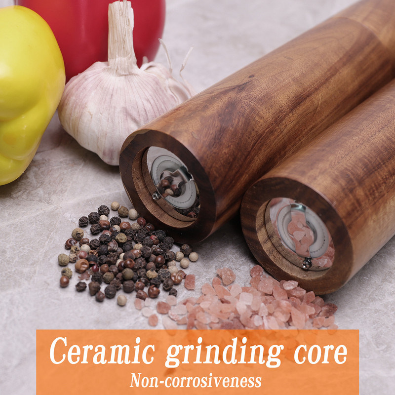 dropship Wooden Salt and Pepper Grinder Set Manual Salt and Pepper Mills for Seasoning; Meal Prep; Cooking; Serving; Dining; BBQ Tools