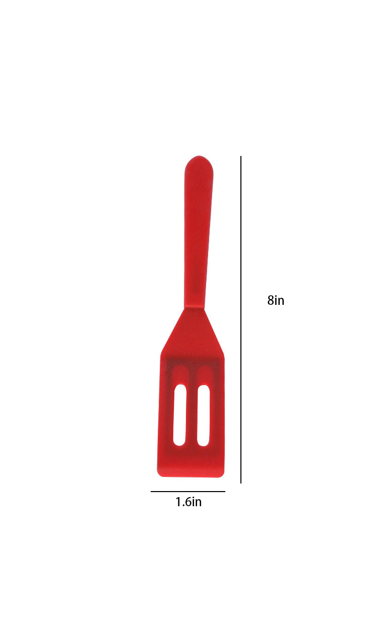 dropship 1pc Silicone Spatula; Non-stick Baking Spatula; Heat Resistant Cookie Spatula; Mini Slotted Serve Turner For Flip Egg; Kitchen Tools