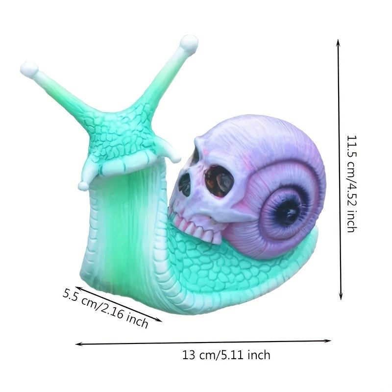 dropship 1pc Resin Snail Skull Statue, Snail Garden Animal Sculpture, Halloween Skull And Snail Indoor Outdoor Patio Lawn Courtyard Decoration Home Deor