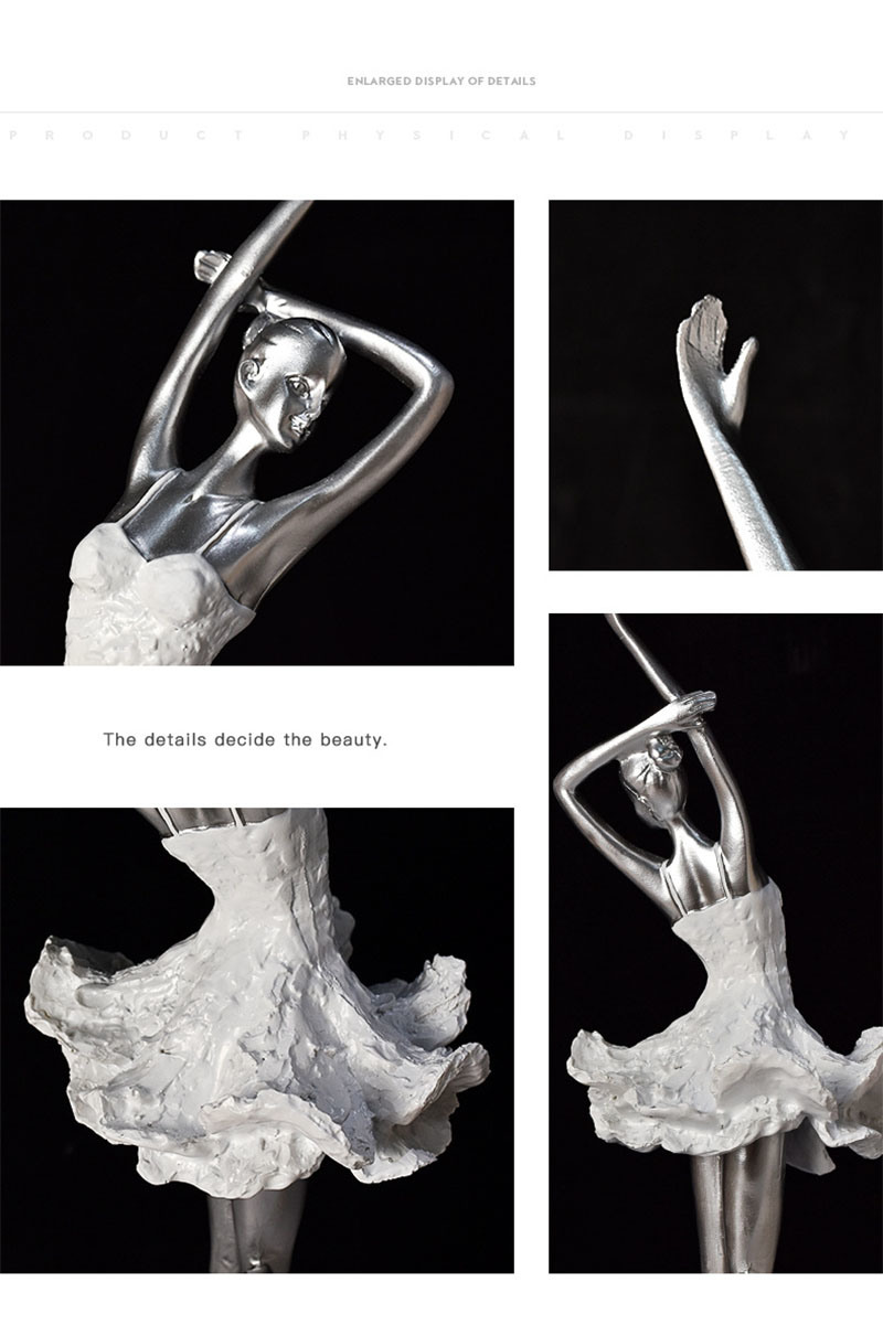 dropship NORTHEUINS Resin Ballet Dancer Figurines for Interior Art Girl Statue Home Living Room Bedroom Entrance Display Decor Accessorie