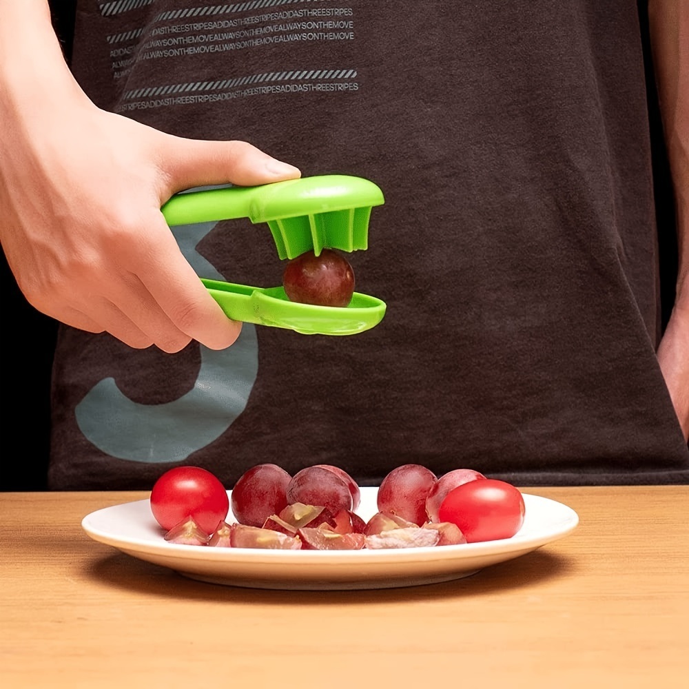 dropship 1pc; Grape Tomato Cherry Strawberry Cutter; Green Multifunctional Vegetable And Fruit Cutter; No Blade; Creative Kids Supplies; Kitchen Gadget