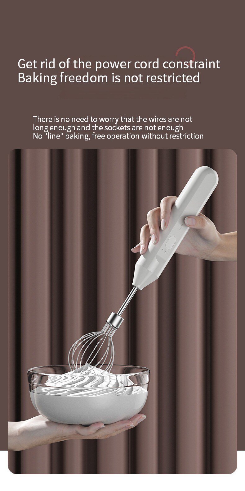 dropship Electric Milk Frother Handheld Egg Beater Coffee Milk Drink Egg Mixer Foamer Foamer Household Kitchen Cooking Tool
