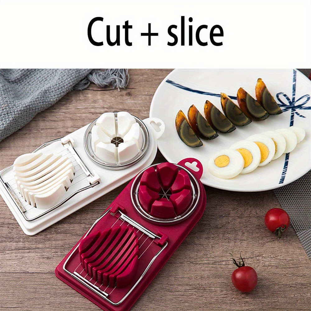 dropship 1pc Multifunctional Egg Cutter; Stainless Steel Egg Slicer Sectioner Cutter Mold; Flower-Shape Luncheon Meat Cutter; Kitchen Gadgets