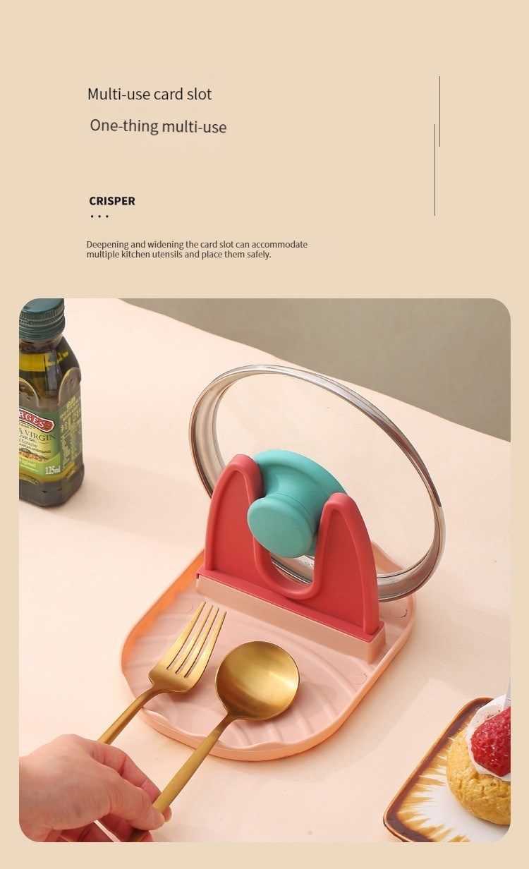 dropship 1pc Kitchen Pot Lid Holder; Multifunctional Storage Rack; Pot Lid Stand Drain