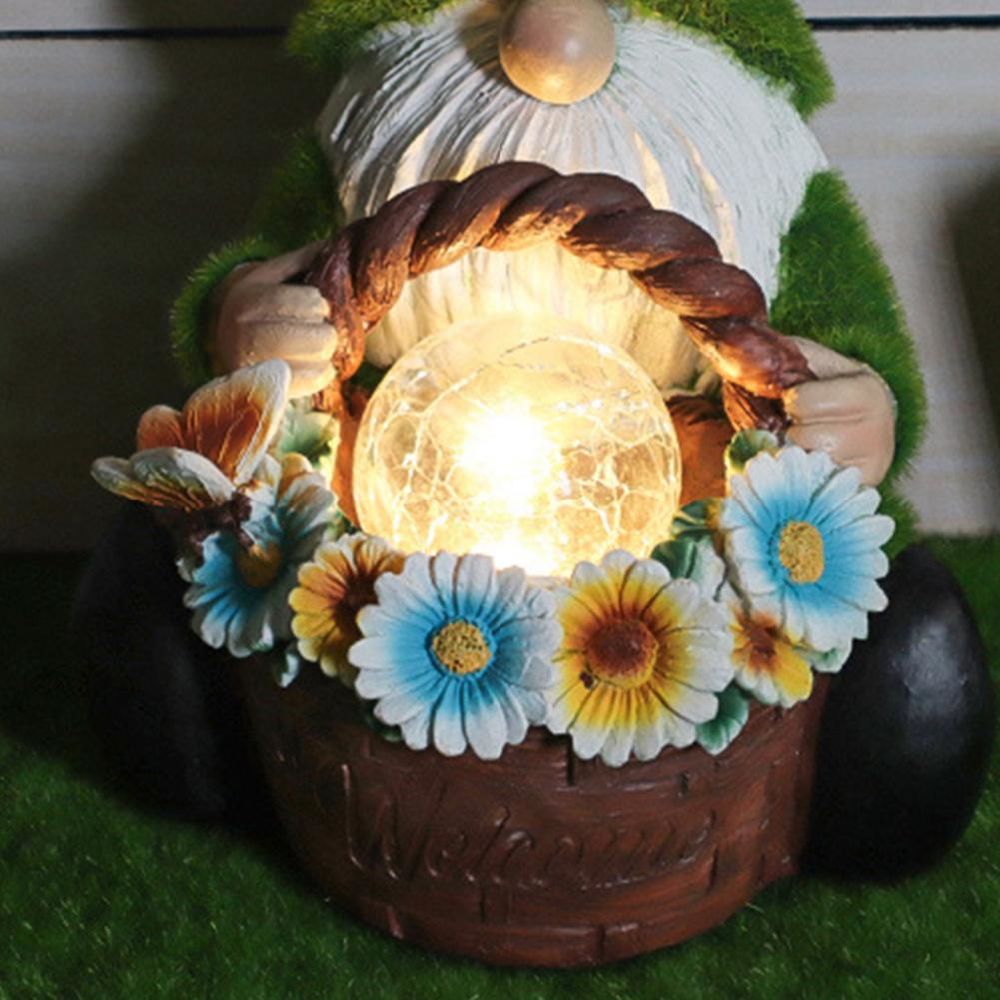 dropship Gnome Night Solar Light Flower Decor Dimming Built-in Photoreceptor System Automatic Garden Decoration Fairy Desk Solar Light