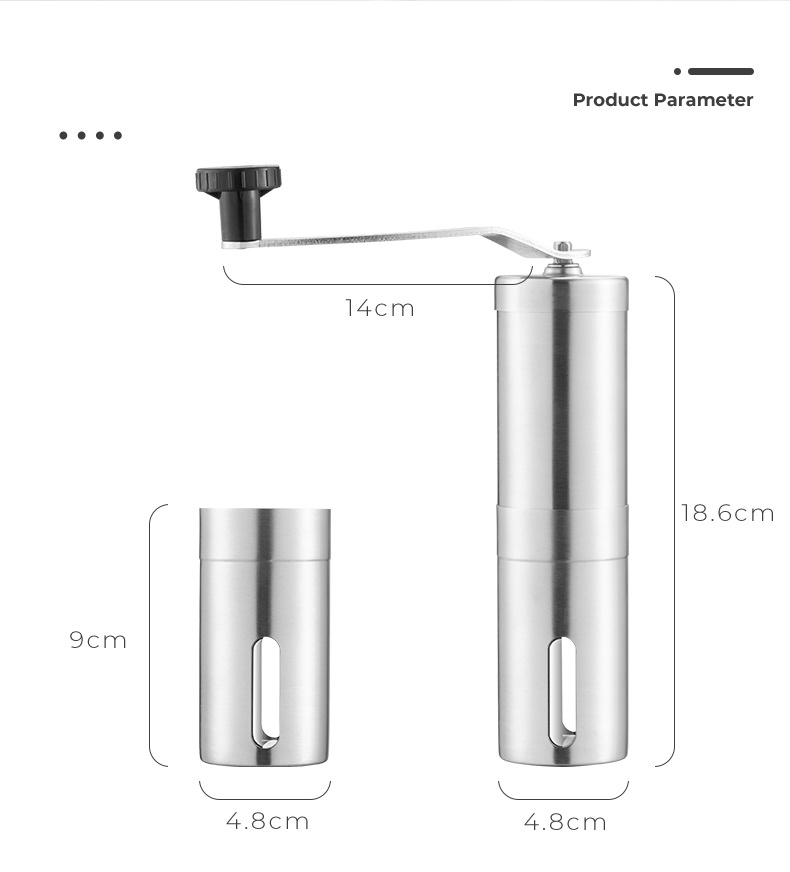 dropship GIANXI Manual Coffee Grinder for French Embossing Machine Hand-held Mini Brushed Stainless Steel Portable Conical