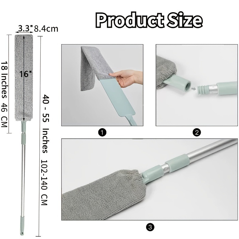 dropship 1pc Dust Cleaner, Microfiber Duster, Retractable Gap Dust Cleaning Artifact, Long Handle Microfiber Brush