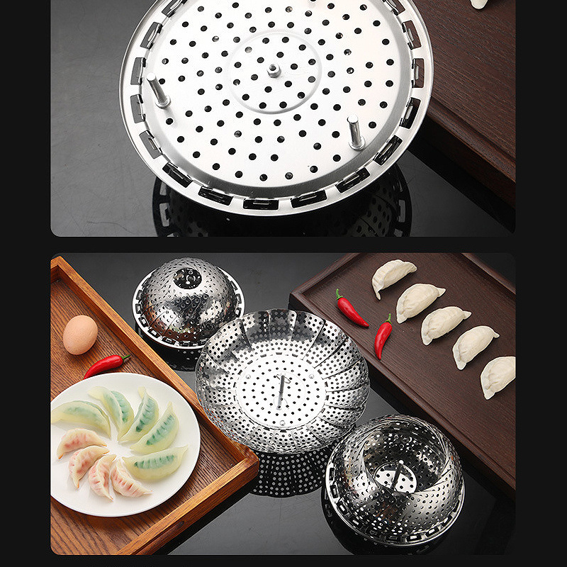 dropship 1pc Foldable Steaming Tray; Retractable Steaming Rack; Fruit Tray; Fruit Drainer