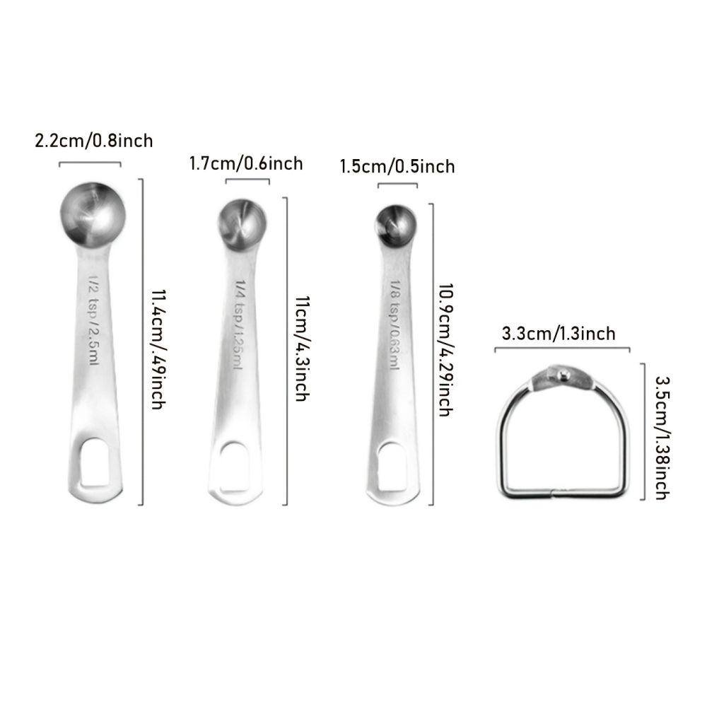 dropship 1 Set Stainless Steel Measuring Cups & Spoons Set; Cups And Spoons; Kitchen Gadgets For Cooking & Baking (4+6) 0.86lb