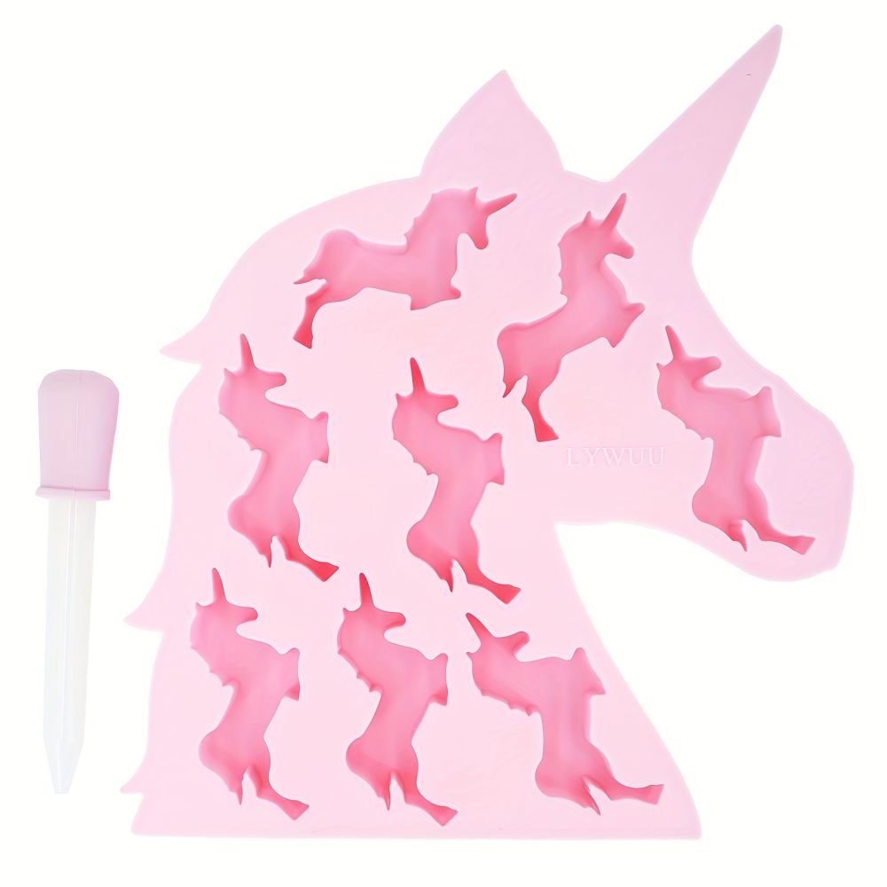 dropship 1pc Unicorn Silicone Ice Cube Molds And Tray Chocolate Candy Soap Jelly Cookie Gummy Wax Resin