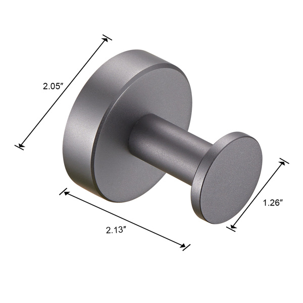 dropship Round Base Wall Hanging Coat Hook with Screws- Gun Grey Towel Hook; 4 Pack; for Entry Shoe Cabinet; Wardrobe Bathroom Bedroom Furniture Hardware