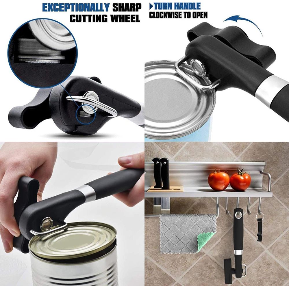 dropship Safe Cut Can Opener; Smooth Edge Can Opener handheld; Food Grade Stainless Steel Cutting Can Opener for Kitchen &amp; Restaurant