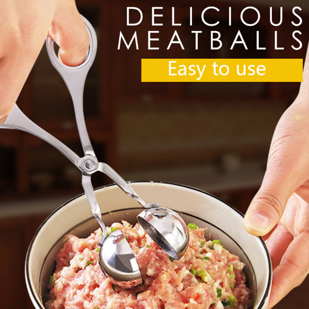 dropship Stainless Steel Meatball Maker Clip Fish Meat Ball Rice Ball Making Mold Form Tool Kitchen Accessories Gadgets Cuisine