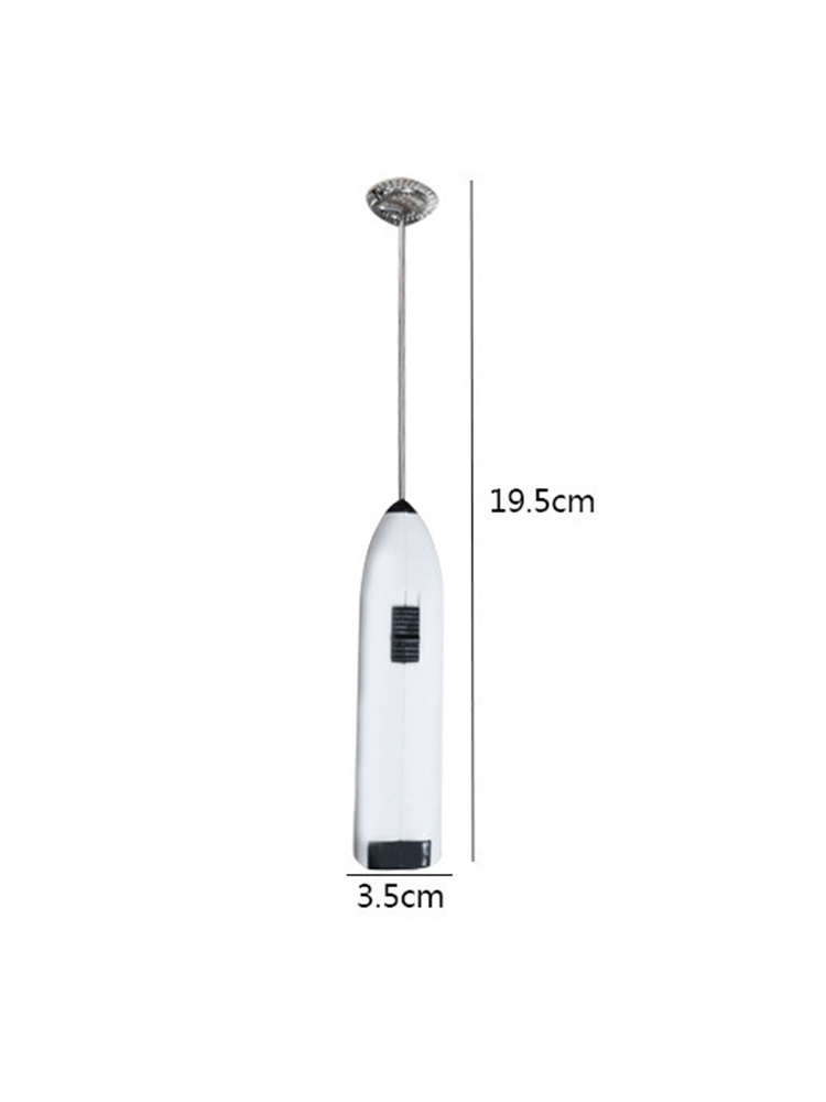 dropship White Electric Egg Beater Milk Frother For Coffee Household Kitchen Mini Stainless Steel Coffee Milk Tea Blender
