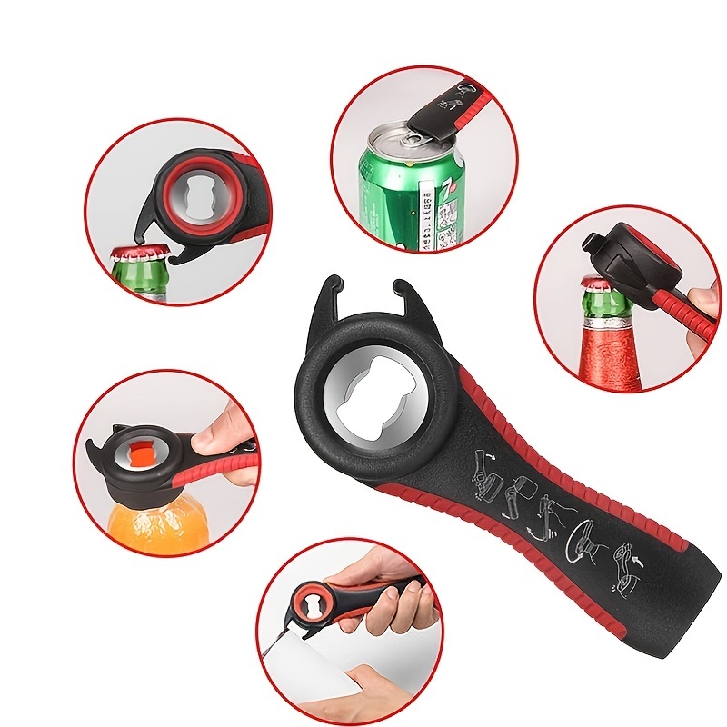 dropship 1pc Lid Opener Tool; Jar Opener For Weak Hands; Multi Function Can Opener For Seniors; Rubber Grip Bottle Opener