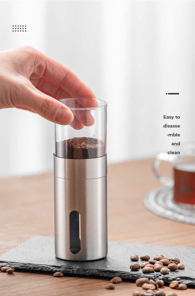 dropship GIANXI Manual Coffee Grinder for French Embossing Machine Hand-held Mini Brushed Stainless Steel Portable Conical