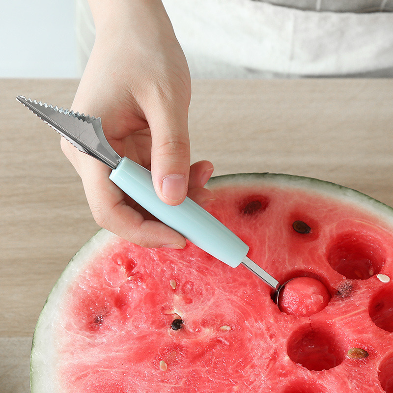 dropship Steel Fruit Digger Cutting Watermelon Artifact Fruit Ball Digging Ball Ice Cream Round Spoon Fruit Cutting Carving Knife