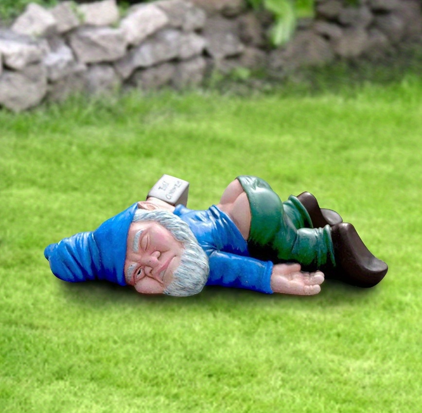 dropship 1pc Drunken Garden Gnome Statue; 5.91inch Resin Garden Gnome Crafts; Garden Decoration; Creative Garden Statue Decor; Weatherproof Funny Garden Gnome Ornament For Outdoor Indoor