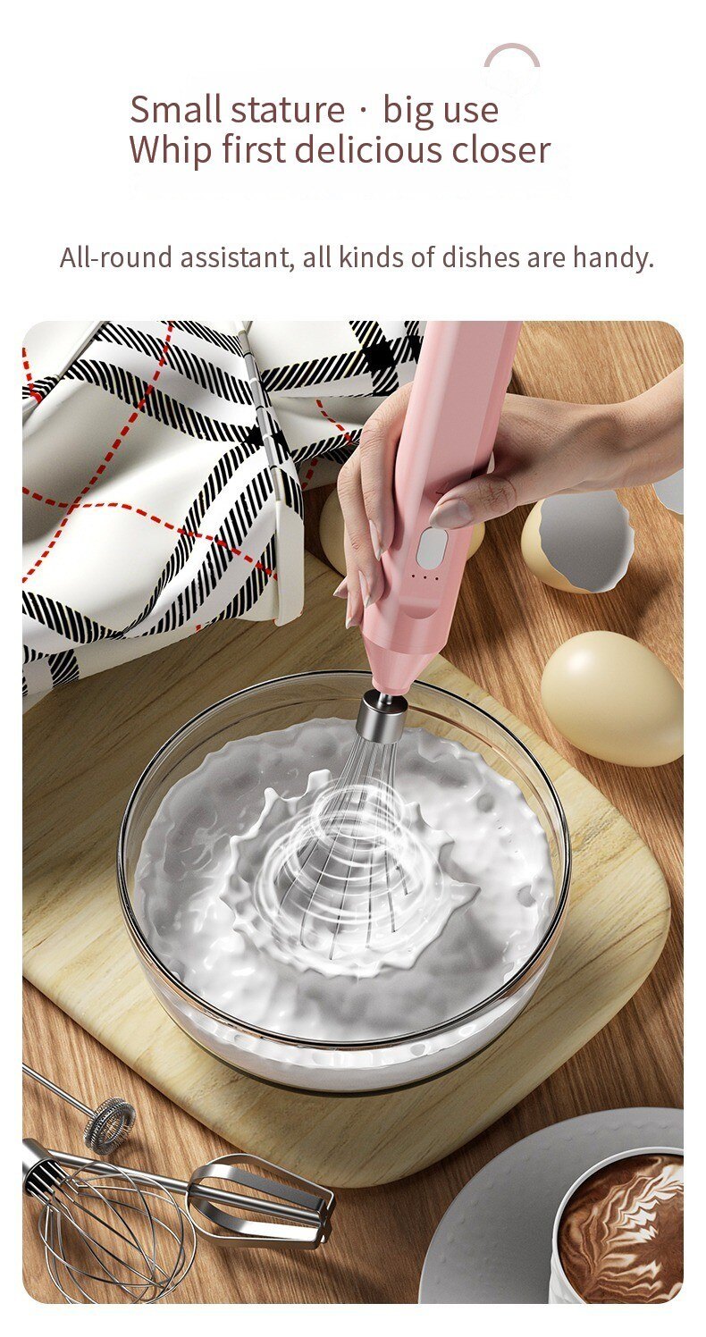 dropship Electric Milk Frother Handheld Egg Beater Coffee Milk Drink Egg Mixer Foamer Foamer Household Kitchen Cooking Tool