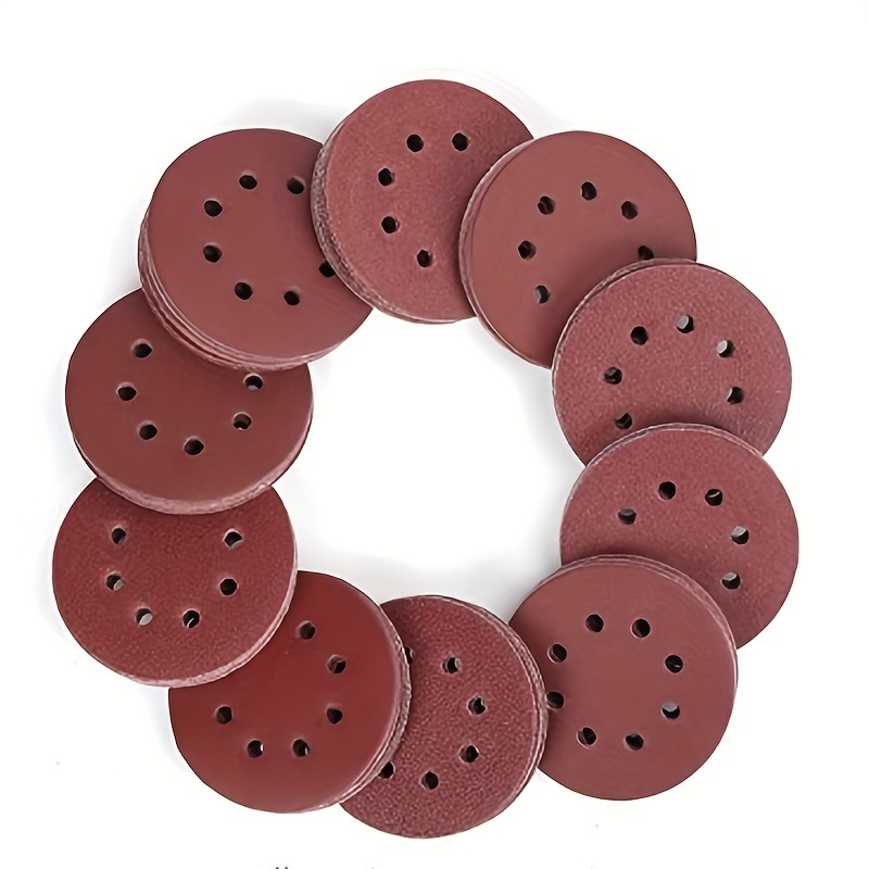 dropship 60pcs 5 Inch 8 Hole Hook And Loop Sanding Disc; 60 120 180 240 400 600 Grits Sand Paper For Random Orbital Sander; Sandpaper
