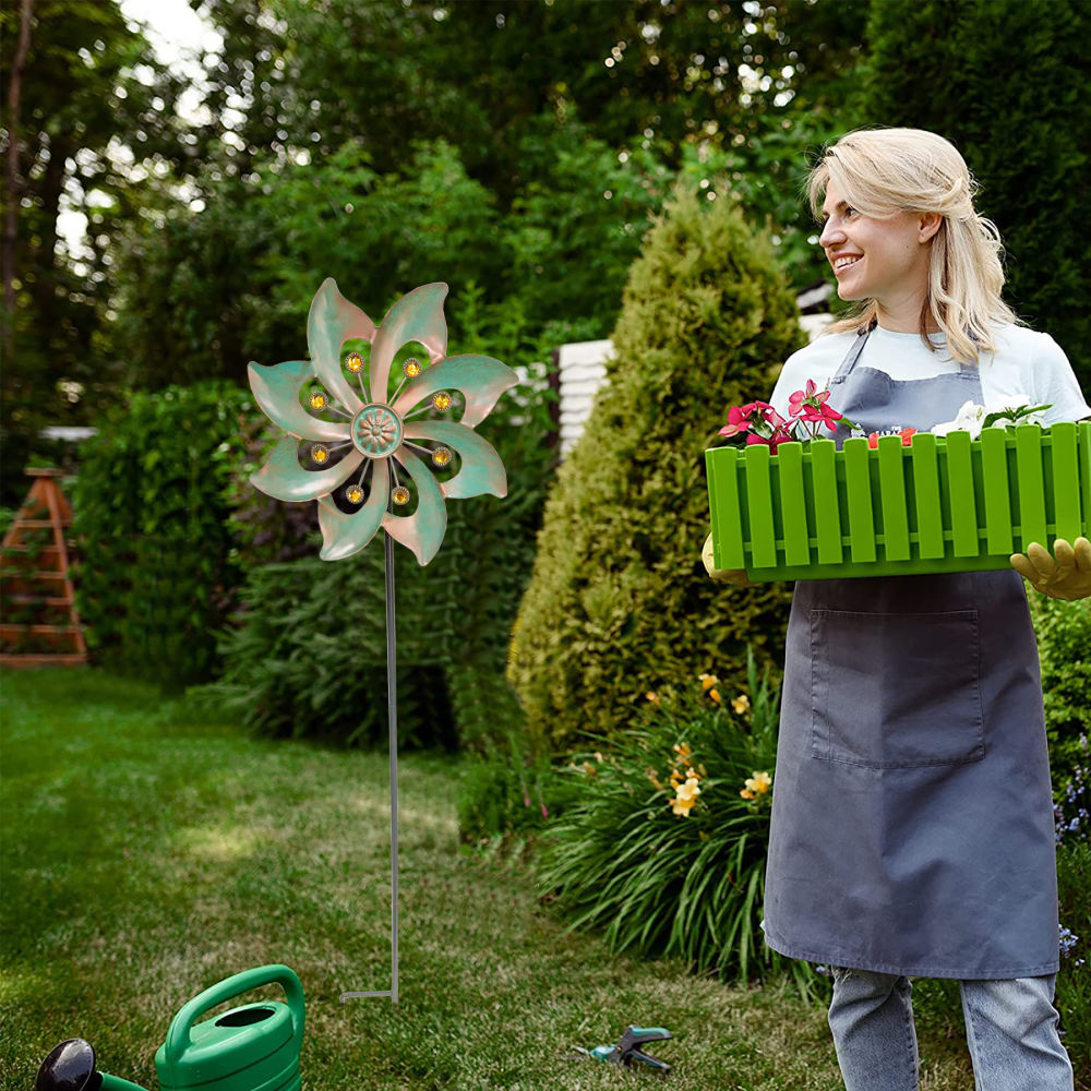 dropship 1pc Wind Spinner With Garden Stake; Kinetic Wind Spinners Outdoor Garden Stake For Yard And Garden