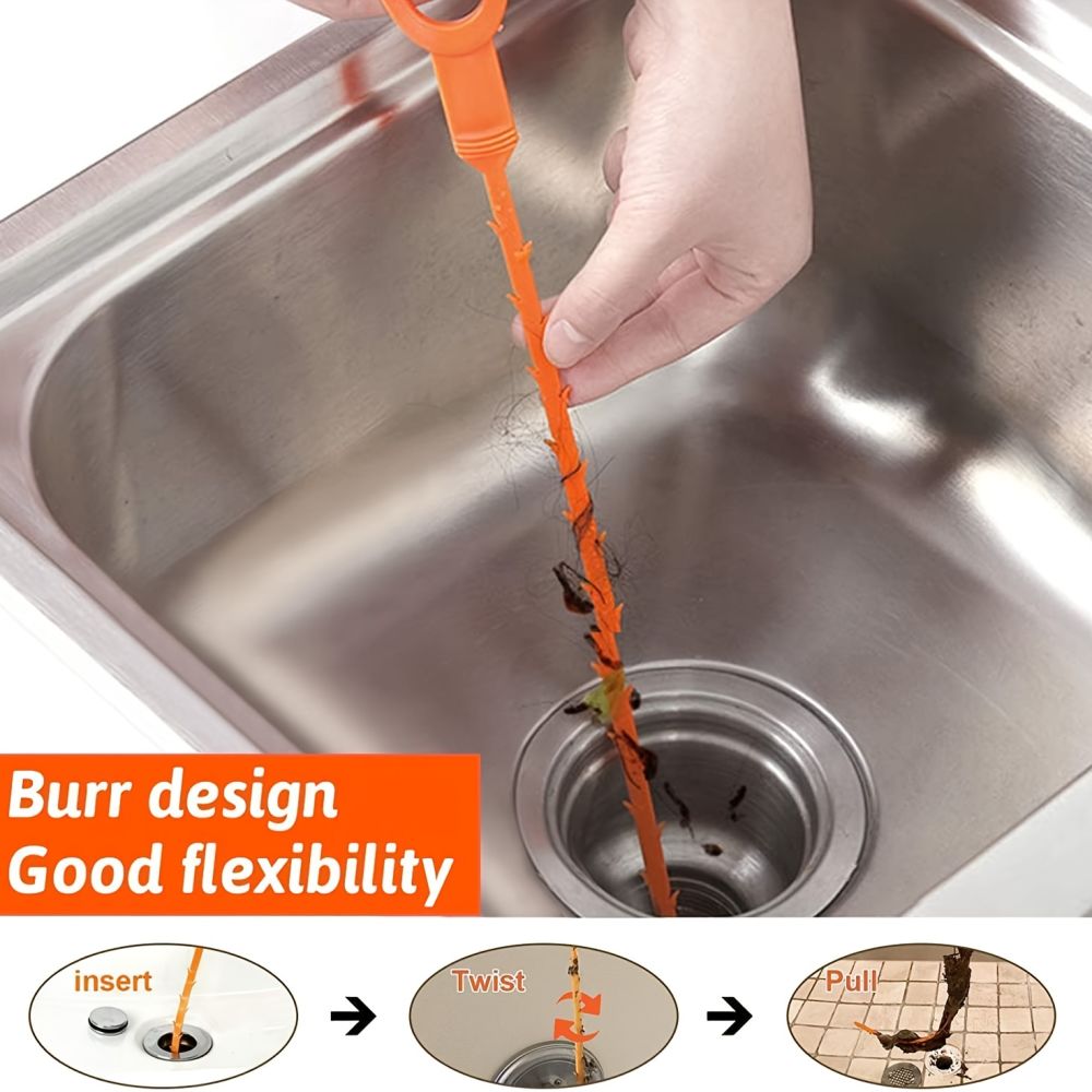 dropship 4-Pack 19.6 Inches Drain Snake Hair Drain Clog Remover Cleaning Tool