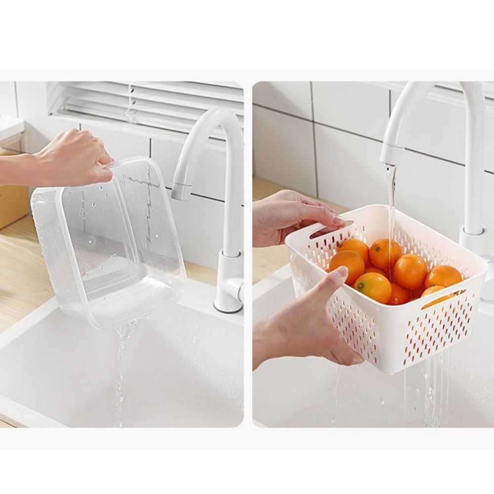 dropship Storage Box Fridge Organizer Fresh Vegetable Fruit Boxes Drain Basket Storage Containers Pantry Kitchen Organizer For Kitchen