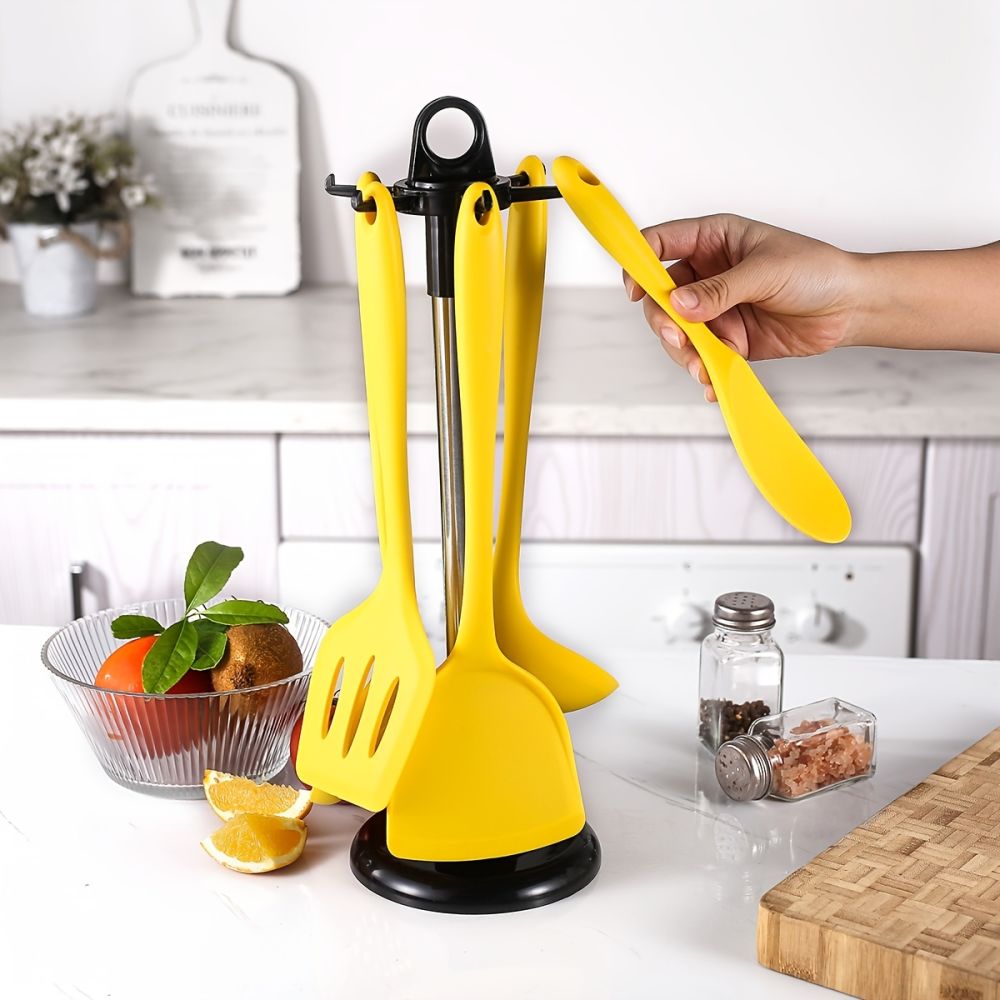 dropship 1pc Kitchenware Storage Rack; Stainless Steel Kitchen Utensil Holder Organizer; Countertop 360 Degree Rotating Utensil Holder For Kitchen Counter