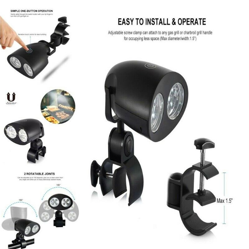 dropship Portable Grill BBQ Lights Barbecue Grilling LED Smart Touch Lighting Heat Resistant Waterproof Night Lamp BBQ Camp Accessories