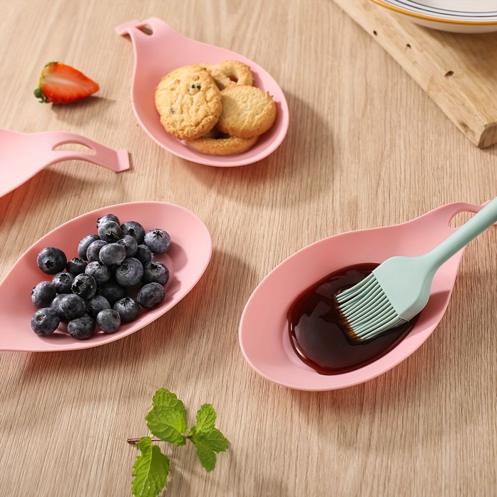 dropship 1/2pcs Silicone Utensil Rest With Drip Pad For Multiple Utensils; Heat-Resistant; Spoon Rest & Spoon Holder For Stove Top; Kitchen Utensil Holder For Ladles; Tongs & More