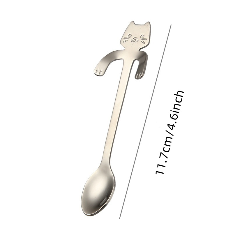 dropship 1pc Cute Kawaii Cat Spoon; Flatware; Creative Coffee Drinking Tools; Kitchen Gadget