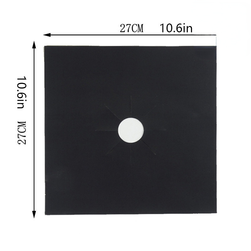 dropship 4pcs Stove Burner Covers; Universal Gas Stove Protectors; Double Thickness Reusable Non-Stick Fast Clean Liners For Kitchen Cooking