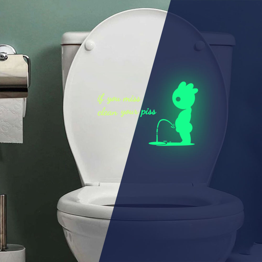 dropship 1 Sheet Figure Graphic Luminous Toilet Sticker