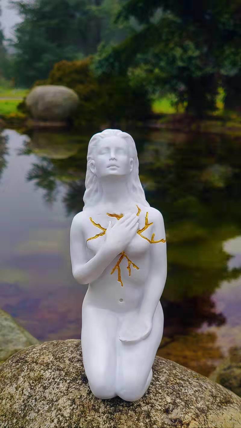 dropship Smurfs Self Healing Series Salvation Goddess Sculpture Resin Crafts Home Courtyard Decoration Car Gifts