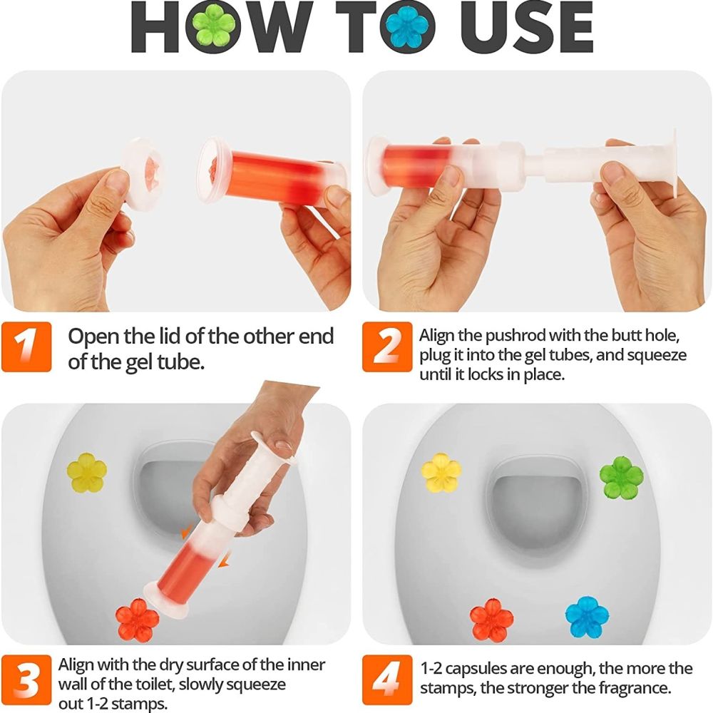 dropship 1pc/6pcs Toilet Gel Stamp Flower Fragrance Bathroom Deodorizer Bowl Cleaner Toilet Wand Refills